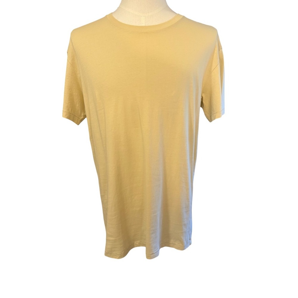 BP Mens Short Sleeve Crewneck T-Shirt Yellow 100% Cotton Size Medium RN58665